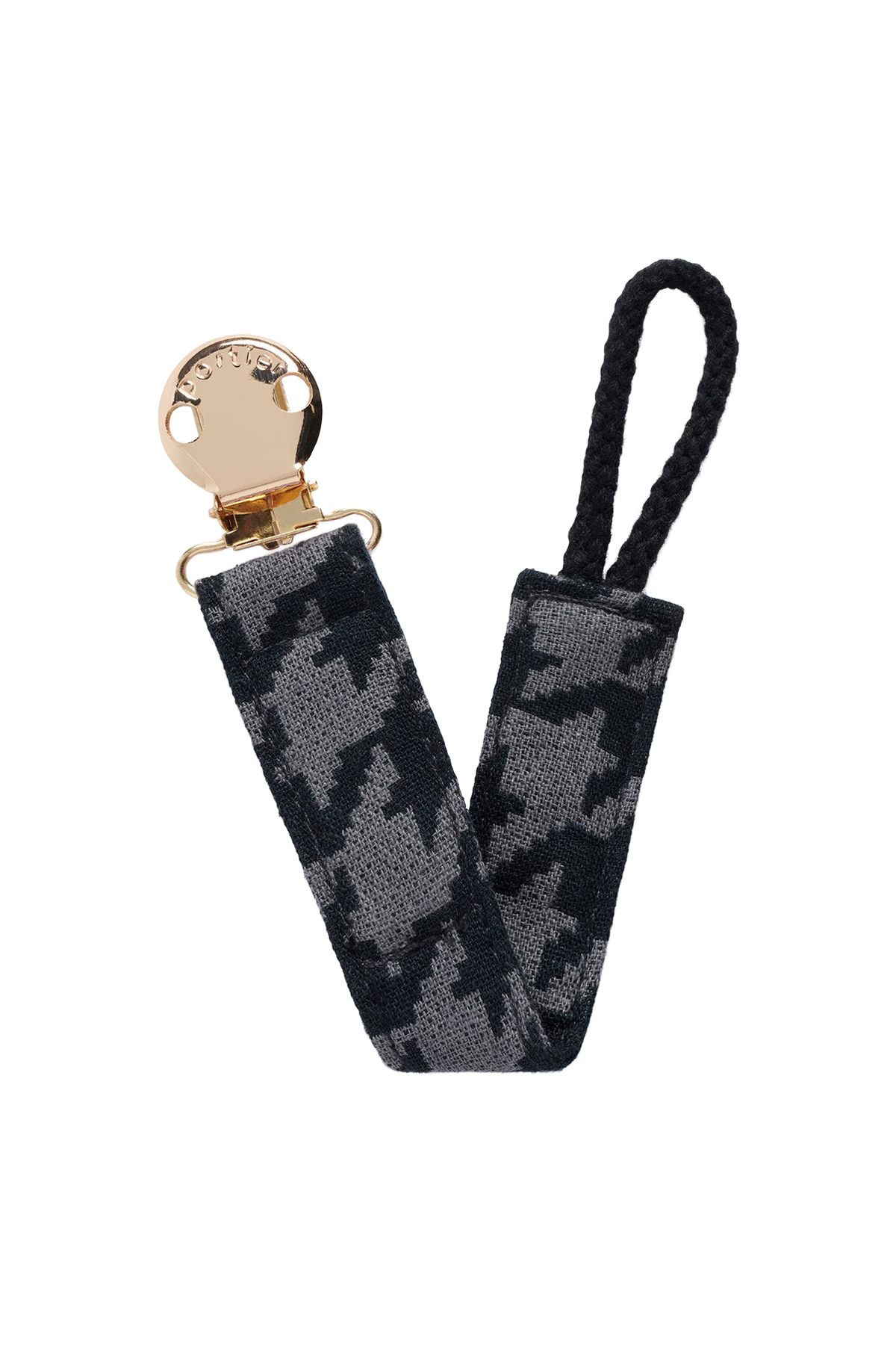 Petite Pacifier Clip - Onyx Houndstooth
