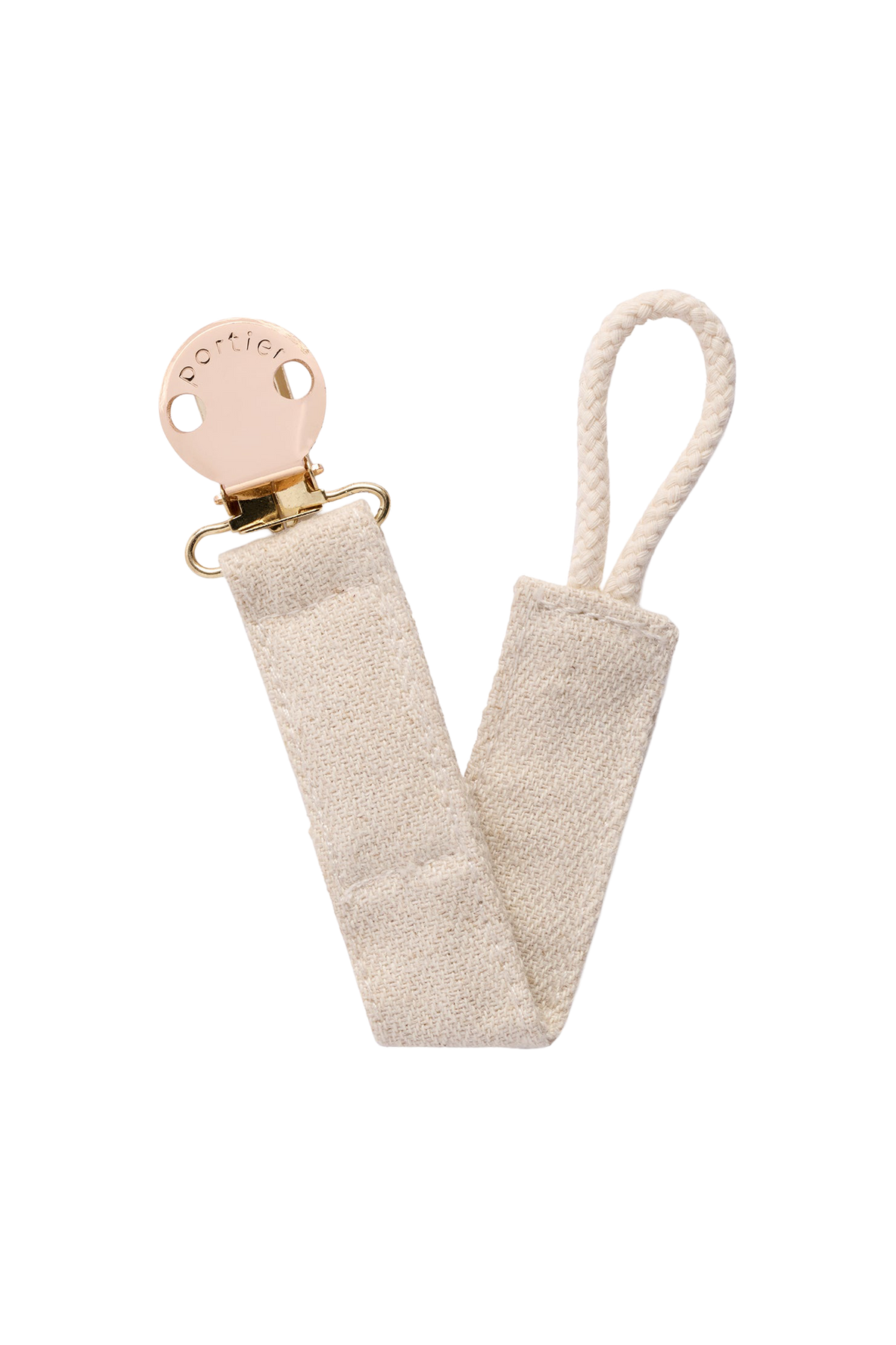 Petite Pacifier Clip - Ecru