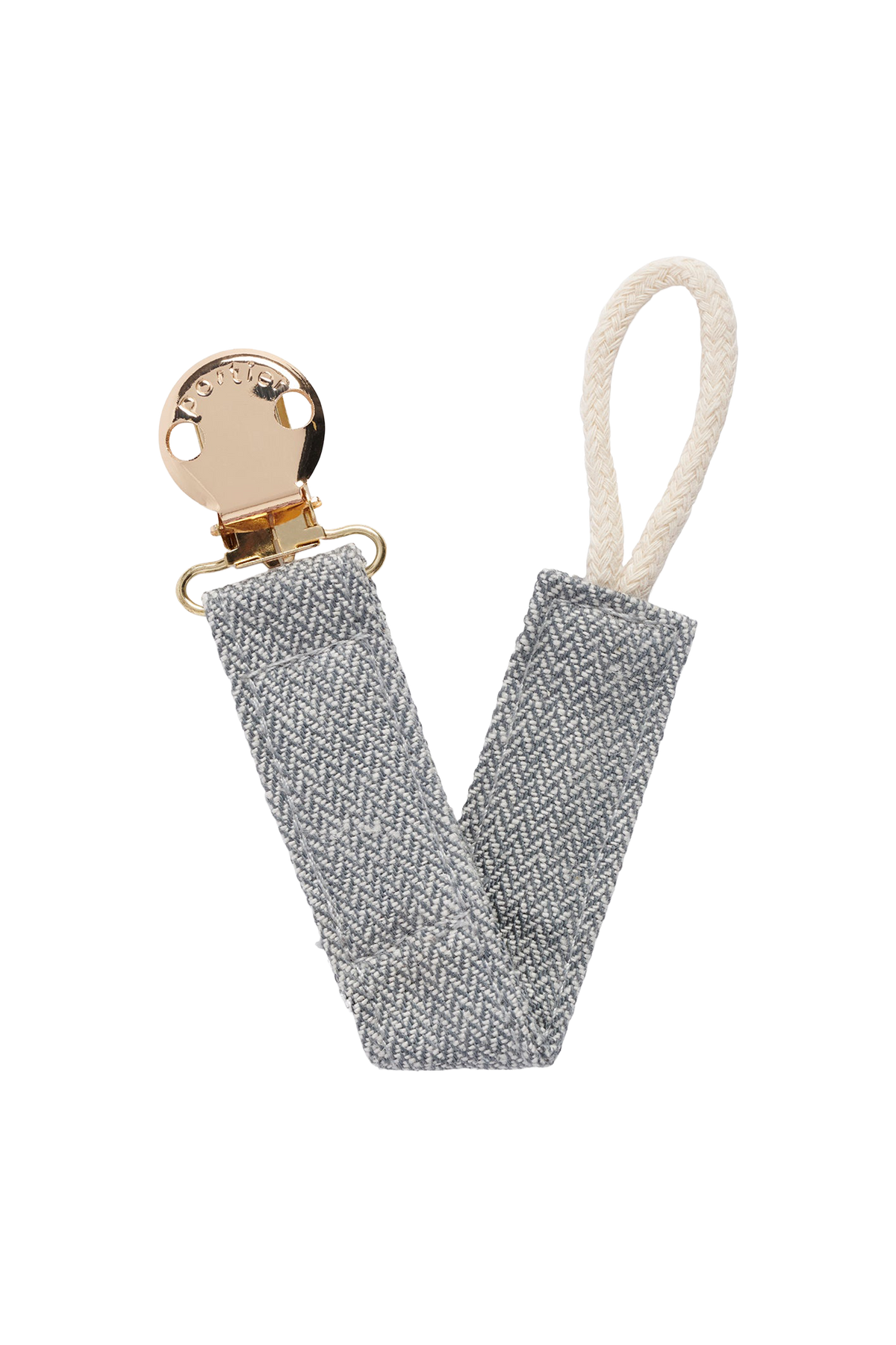 Petite Pacifier Clip - Light Grey