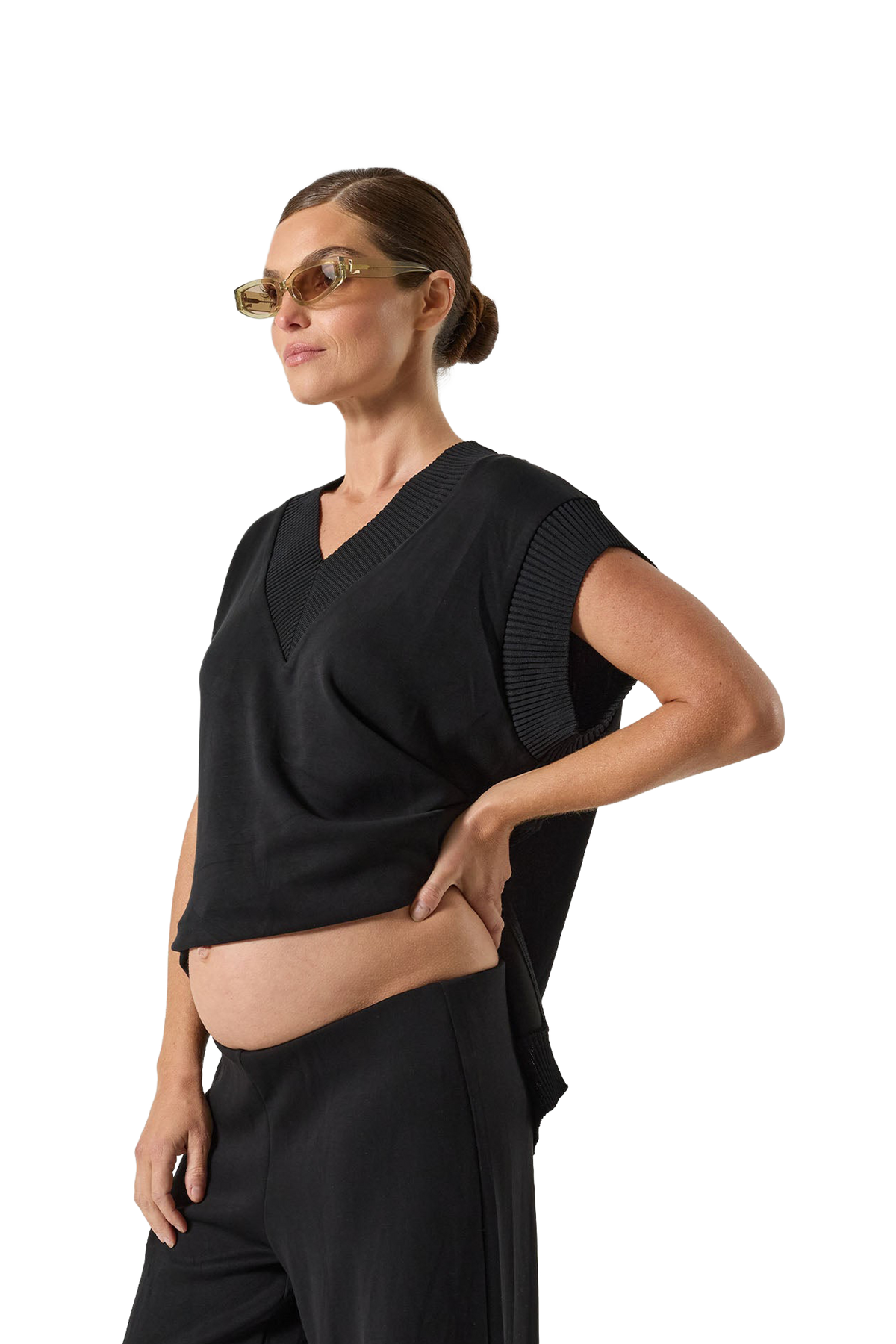 Lucia Sleeveless Lounge Top - Black