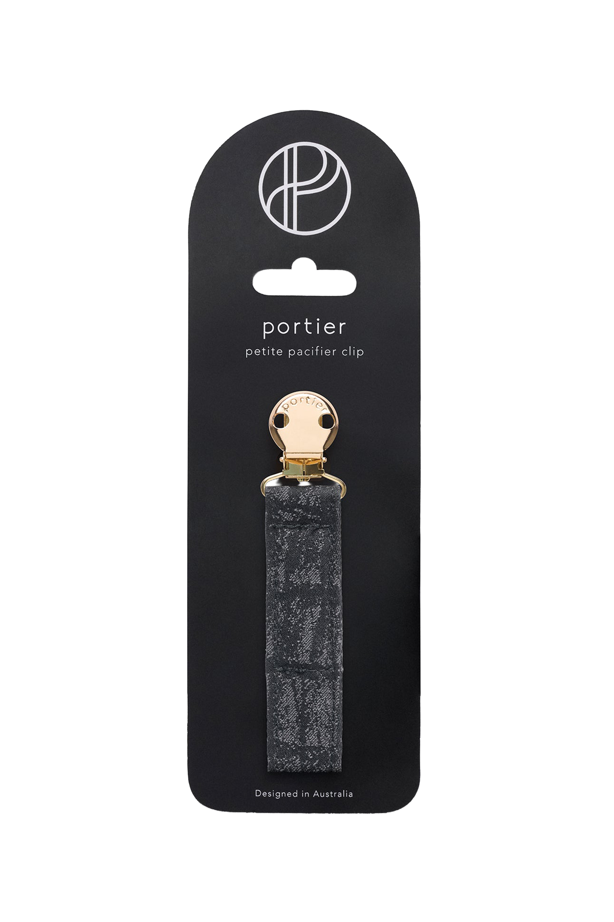 Petite Pacifier Clip - Black Alligator