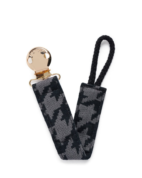 Petite Pacifier Clip - Onyx Houndstooth