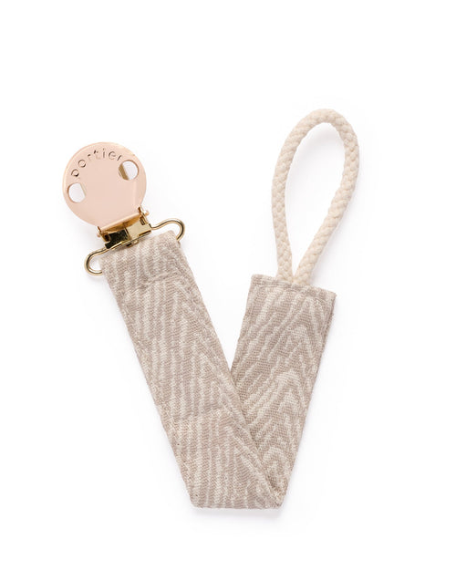 Petite Pacifier Clip - Sand Chevron