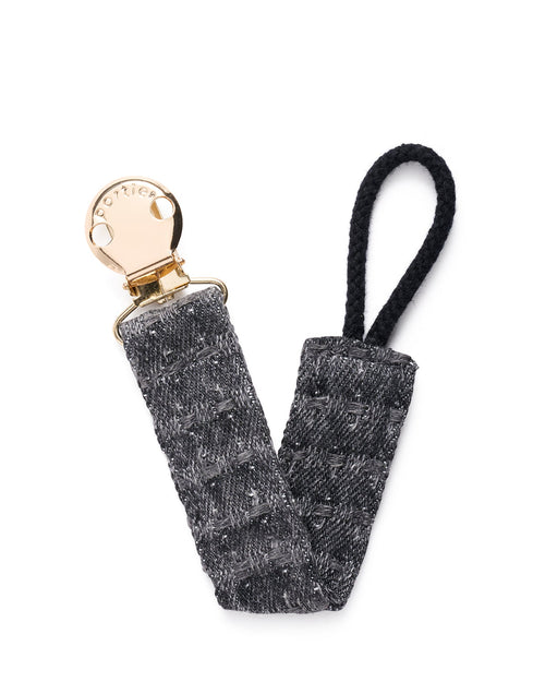 Petite Pacifier Clip - Charcoal Denim