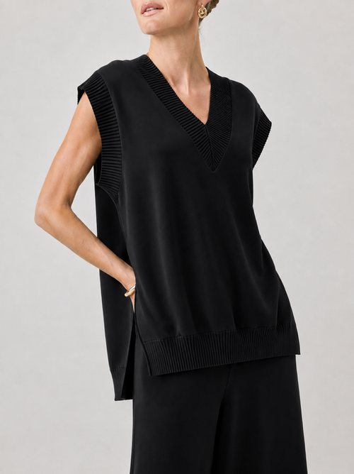 Lucia Sleeveless Lounge Top - Black