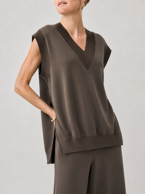 Lucia Sleeveless Lounge Top - Truffle